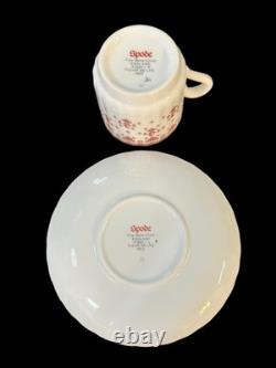 Spode Fleur De Lys Red Demitasse Cups & Saucers Set Of 6