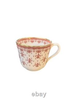 Spode Fleur De Lys Red Demitasse Cups & Saucers Set Of 6