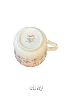 Spode Fleur De Lys Red Demitasse Cups & Saucers Set Of 6
