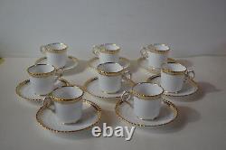 Spode Goldsmith Gadroon Demitasse Cups With Saucers Set Of 8