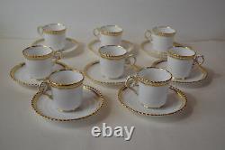 Spode Goldsmith Gadroon Demitasse Cups With Saucers Set Of 8