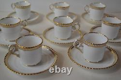 Spode Goldsmith Gadroon Demitasse Cups With Saucers Set Of 8