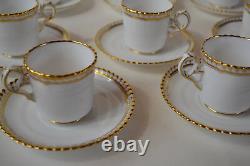 Spode Goldsmith Gadroon Demitasse Cups With Saucers Set Of 8