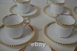 Spode Goldsmith Gadroon Demitasse Cups With Saucers Set Of 8