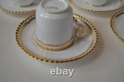 Spode Goldsmith Gadroon Demitasse Cups With Saucers Set Of 8