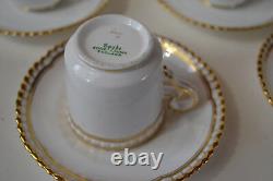 Spode Goldsmith Gadroon Demitasse Cups With Saucers Set Of 8