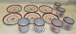 Spode Newburyport Red Set of 6 Demitasse Cups & Saucers