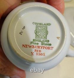 Spode Newburyport Red Set of 6 Demitasse Cups & Saucers