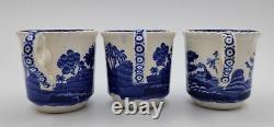 Spode's Tower Blue 6 Demitasse Cups With Saucers Creamer Covered Sugar Tea Pot