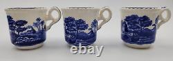 Spode's Tower Blue 6 Demitasse Cups With Saucers Creamer Covered Sugar Tea Pot