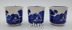 Spode's Tower Blue 6 Demitasse Cups With Saucers Creamer Covered Sugar Tea Pot