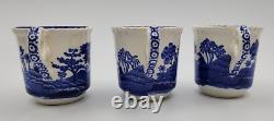 Spode's Tower Blue 6 Demitasse Cups With Saucers Creamer Covered Sugar Tea Pot