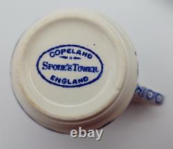 Spode's Tower Blue 6 Demitasse Cups With Saucers Creamer Covered Sugar Tea Pot