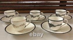 Sterling Overlay Porcelain Demitasse Mauser Lenox Belleek Antique Cup Saucer