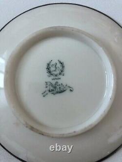 Sterling Overlay Porcelain Demitasse Mauser Lenox Belleek Antique Cup Saucer