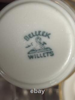 Sterling Silver Belleek Willets Demitasse Cups And Saucers