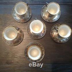 Sterling Silver Demitasse Cup And Saucer Set Of 9