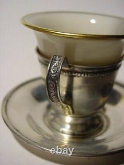 Sterling Silver Inserts Liners Demitasse Cups & Saucers Lenox Excelsior 162.5 Gr