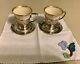 Sterling Silver Manchester Cups Saucers Lenox Inserts Demitasse Coffee Set Of 2