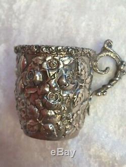 Sterling Silver ROSE Demitasse Cup & Saucer Baltimore Silver Co 1892-1900 RARE
