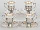 Sterling Silver Tiffany Co 4pc Demitasse Cup Saucer Set Lenox W Porcelain Liners