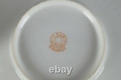 Straus Limoges Pink & Peach Rose & Raised Beaded Gold Demitasse Cup & Saucer