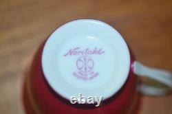 Striking Noritake Multi Color Demi Tasse 8 Cups & 9 Saucers Set Occupied Japan