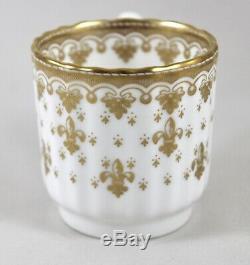 Stunning Spode China Fleur De Lys Gold Coffee Demitasse Cups & Saucers X 6 1st