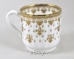 Stunning Spode China Fleur De Lys Gold Coffee Demitasse Cups & Saucers X 6 1st