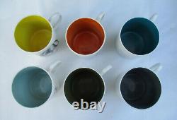 Superb Set x6 Vintage Susie Cooper Black Fruit Demitasse Espresso Cups & Saucers