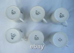 Superb Set x6 Vintage Susie Cooper Black Fruit Demitasse Espresso Cups & Saucers