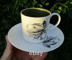 Superb Set x6 Vintage Susie Cooper Black Fruit Demitasse Espresso Cups & Saucers