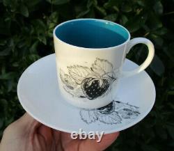 Superb Set x6 Vintage Susie Cooper Black Fruit Demitasse Espresso Cups & Saucers