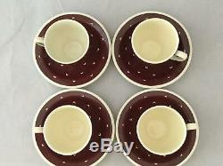 Susie Cooper Crown Works Teapot withLid, 4 Demitasse Cup/Saucer, Creamer/Sugar Set