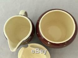 Susie Cooper Crown Works Teapot withLid, 4 Demitasse Cup/Saucer, Creamer/Sugar Set