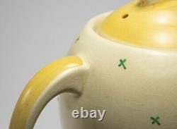 Susie Cooper Kestrel Style Teapot & 2 Demitasse Cups & Saucers Tyrol Pattern