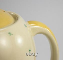 Susie Cooper Kestrel Style Teapot & 2 Demitasse Cups & Saucers Tyrol Pattern
