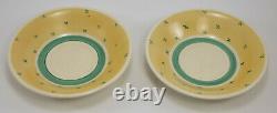 Susie Cooper Kestrel Style Teapot & 2 Demitasse Cups & Saucers Tyrol Pattern