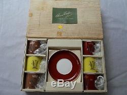 Susie Cooper Vintage Bone China Demitasse Cup & Saucer Boxed Set of 12 Rare
