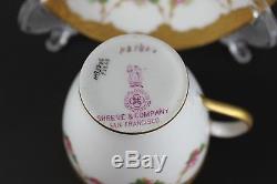 Sweet Gold Gilt and Rose Swag Royal Doulton Demitasse Cup and Saucer