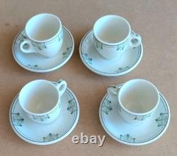 Syracuse China Deco Arts & Crafts Demitasse Cup And Saucer Set of 4