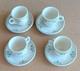 Syracuse China Deco Arts & Crafts Demitasse Cup And Saucer Set Of 4