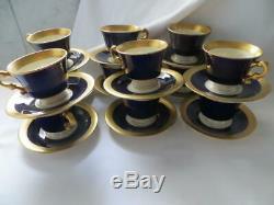 Syracuse China Old Ivory Demitasse Espresso Cup And Saucer Cobalt Gold Encrusted