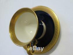 Syracuse China Old Ivory Demitasse Espresso Cup And Saucer Cobalt Gold Encrusted