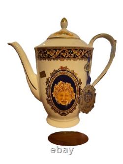 T. Limoges DEPOS Blue Ribbon Coffee Service With Demitasse Cups & Saucer
