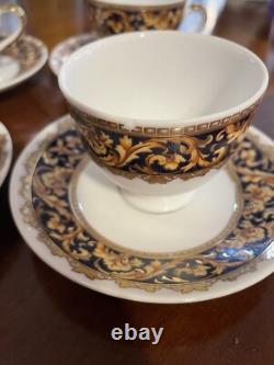 T. Limoges DEPOS Blue Ribbon Coffee Service With Demitasse Cups & Saucer