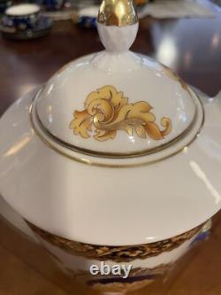 T. Limoges DEPOS Blue Ribbon Coffee Service With Demitasse Cups & Saucer