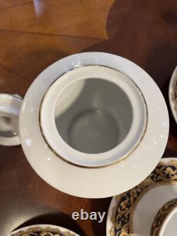 T. Limoges DEPOS Blue Ribbon Coffee Service With Demitasse Cups & Saucer