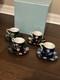 Tiffany & Co. Rare Mrs. Delaney's Demitasse Tea Cup & Saucer. 4 Sets. (with Box)