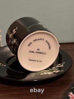 TIFFANY & CO. Rare Mrs. Delaney's Demitasse Tea Cup & Saucer. 4 Sets. (With Box)